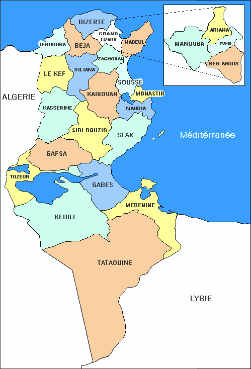 Immobilier en TUNISIE sur carte (Maison, appartement, vente achat.