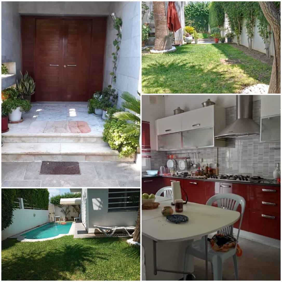 La Marsa Cite El Khalil Location Maisons Villa avec piscine et sans meubles  cite khalil