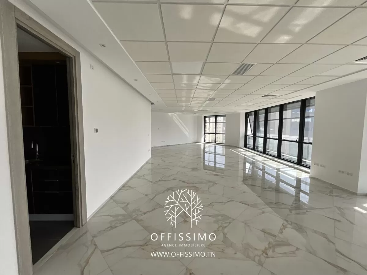 La Marsa&nbsp;Berge Du Lac&nbsp;Location&nbsp;Surfaces&nbsp;Bureau haut standing lac 2 290m neuf promoteur