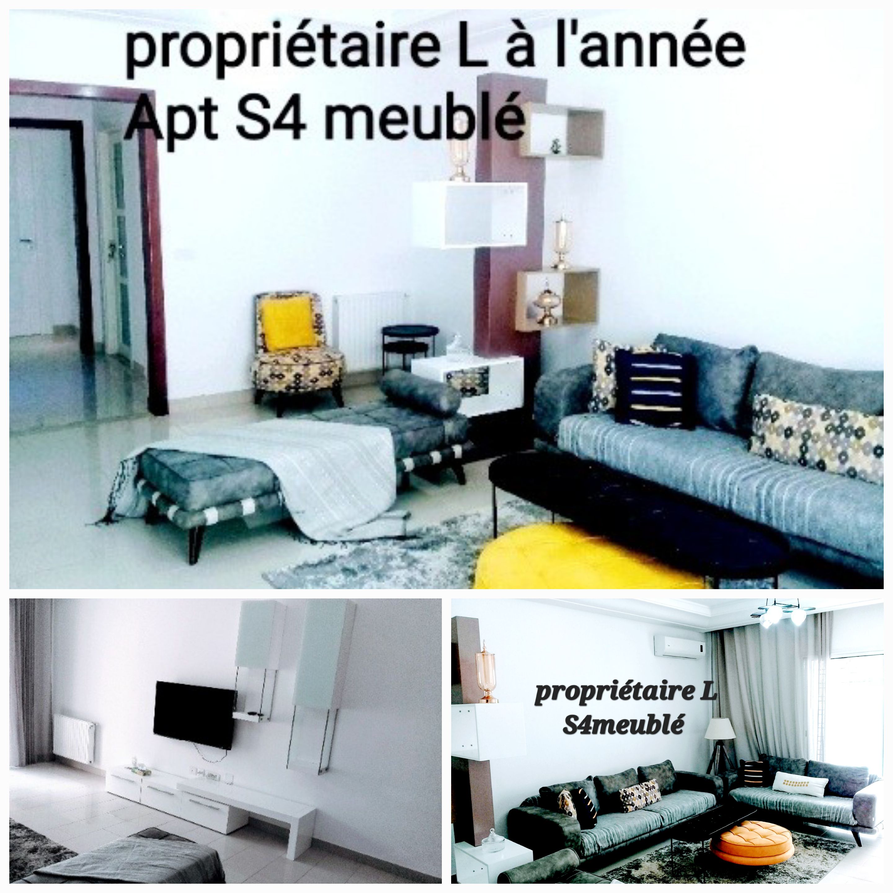 La Marsa El Aouina Location Appart. 5 pices+ Particulier l s4 meubl neuf proche lac2