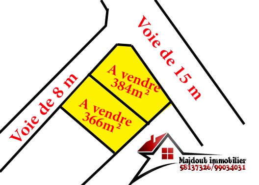 Sousse Riadh Zaouiet Sousse Terrain Terrain nu Lot de coin  constructible zaouiet sousse