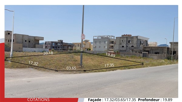 Soliman Soliman Terrain Terrain nu Terrain de 396 m2 de coin  720 tnd le m2
