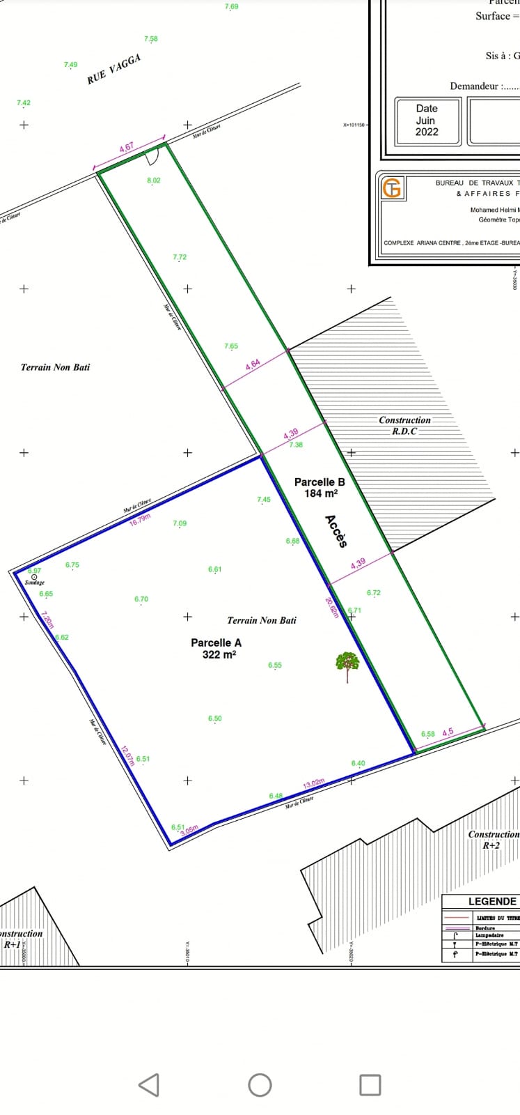 La Marsa Gammart Terrain Terrain nu Terrain nu emplacement ideal