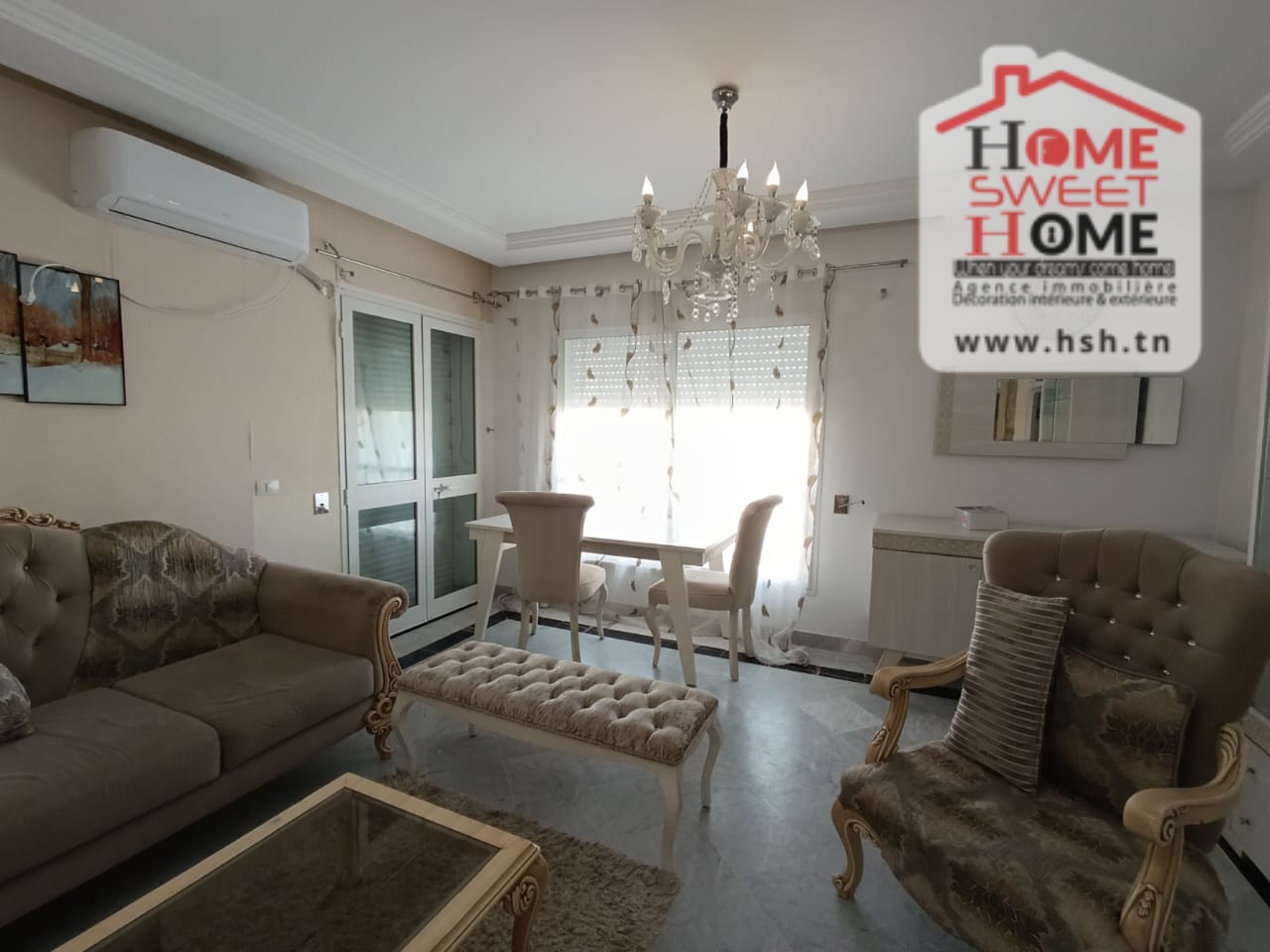 Ain Zaghouan Ain Zaghouan Location Appart. 3 pices S3 odiane meubl  ain zaghouan nord
