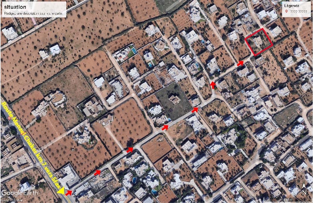 Sfax Est Merkez Chaker Terrain Terrain nu Menzel chaker vnt terrain 1153m2
