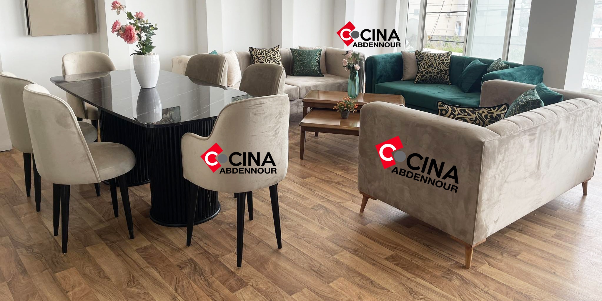 La Soukra Sidi Frej Meubles de cuisine et salle de bain Tables - Coins Repas Table a mange moderne tessu bouclette