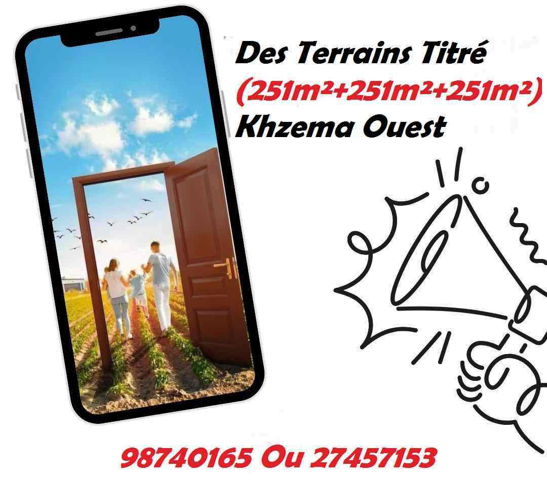 Sousse Jaouhara Khezama Ouest Terrain Terrain nu 3 lot de terrains 251 en face universit de sousse