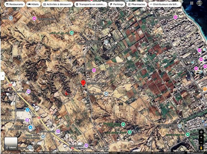 Akouda&nbsp;Chatt Meriem&nbsp;Terrain&nbsp;Terrain agricole&nbsp;Terrain d'investissement 9000m koussour gharnata