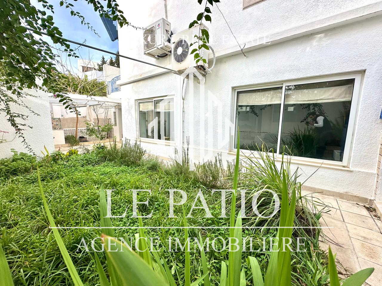 La Marsa Gammart Location Appart. 3 pices Rez de jardin meubl s2 avec chambre de service