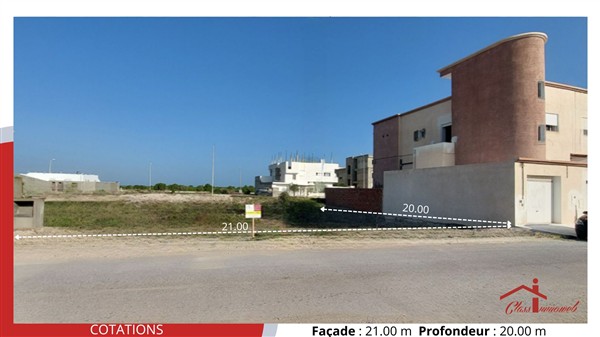 Hammam Chatt Borj Cedria Terrain Terrain nu Terrain de 420m2  550 d le m2