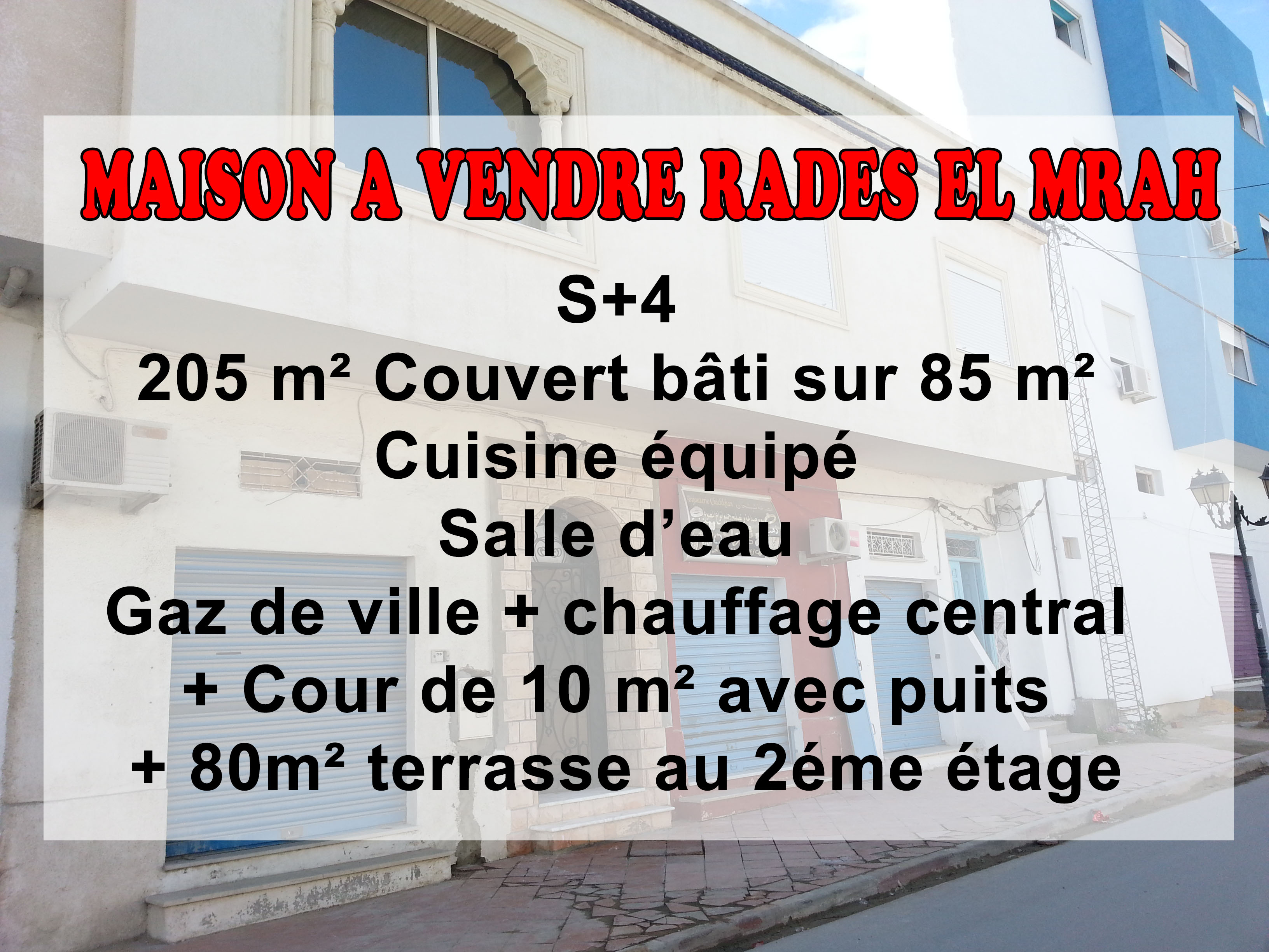 Rades Rades El Mrah Vente Appart. 3 pices Une tres belle maison  rades