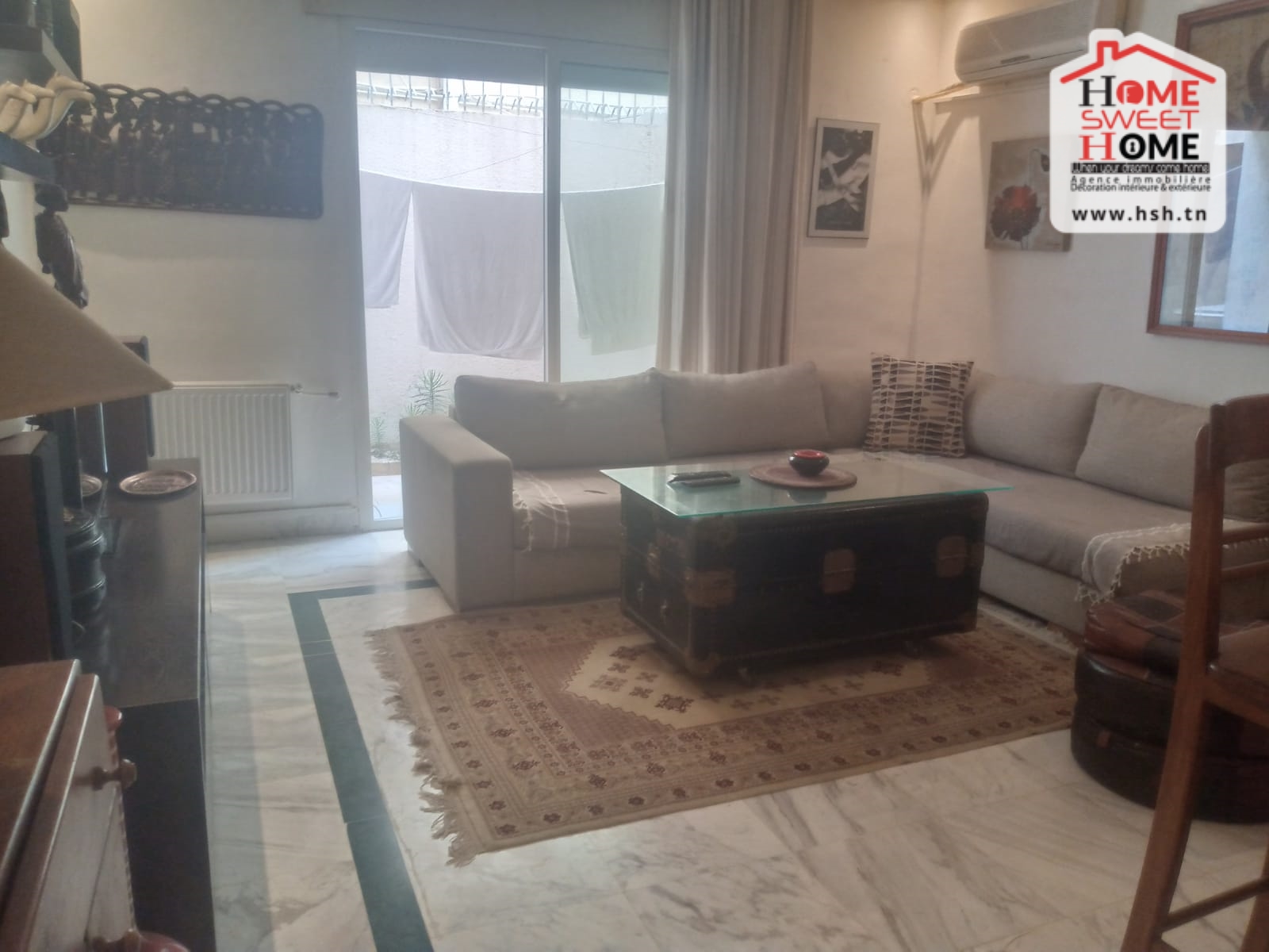 La Marsa Marsa Ennassim Location Appart. 2 pices S2 raina  meubl  route du malaaga la marsa