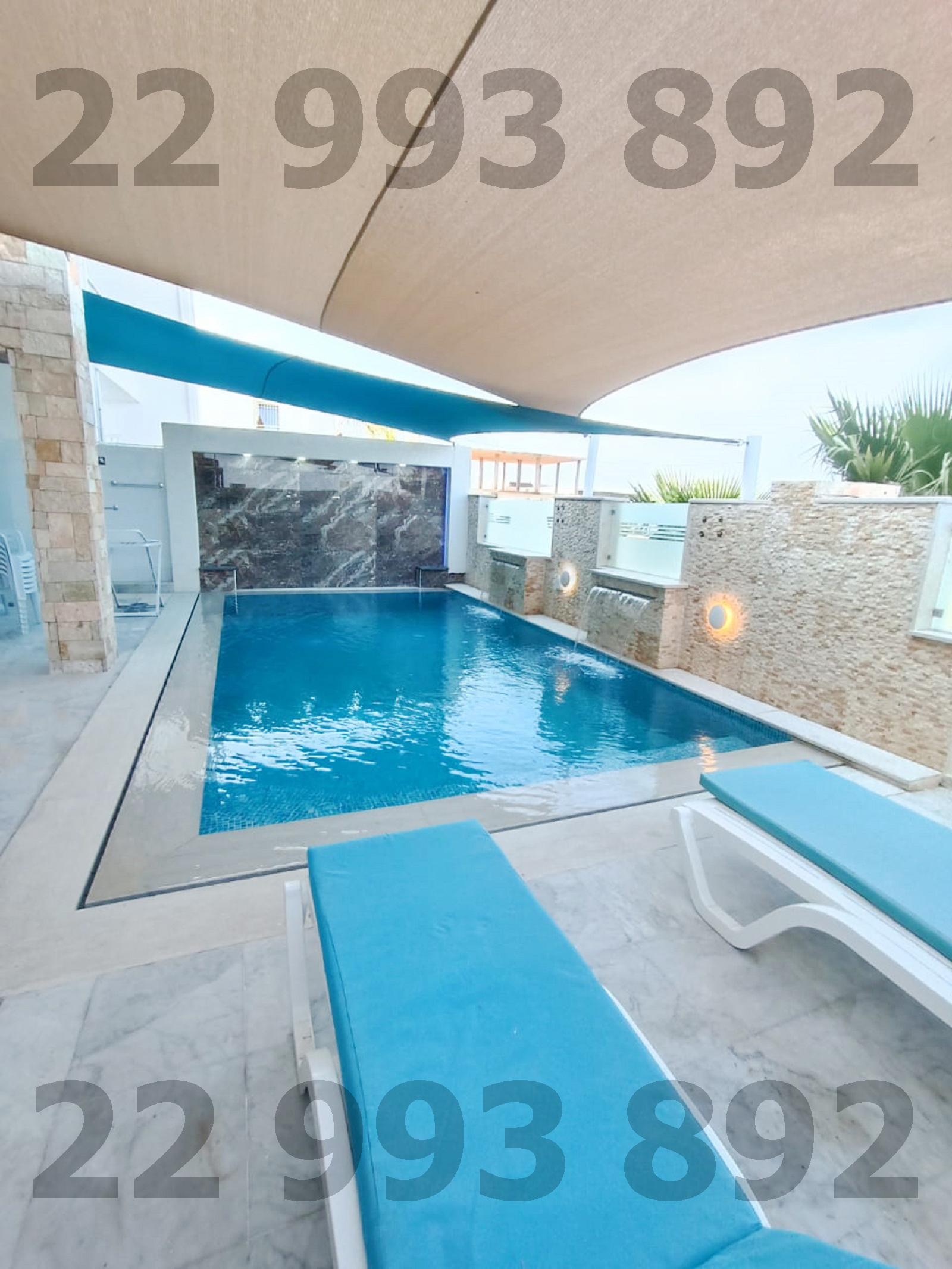 Kelibia Dar Allouche Location vacances Maisons Villa avec piscine pied dans l'eau