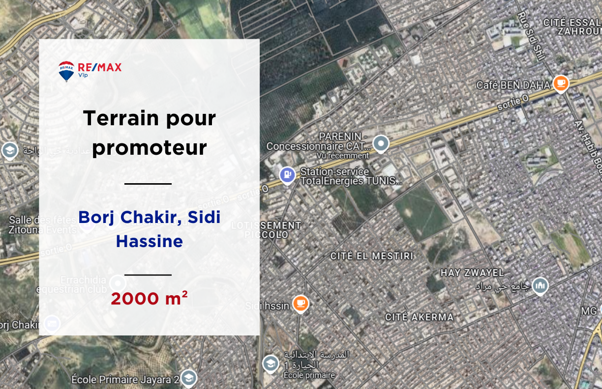 Sidi Hassine Borj Chakir Terrain Terrain nu Terrain pour promoteur  borj chakir