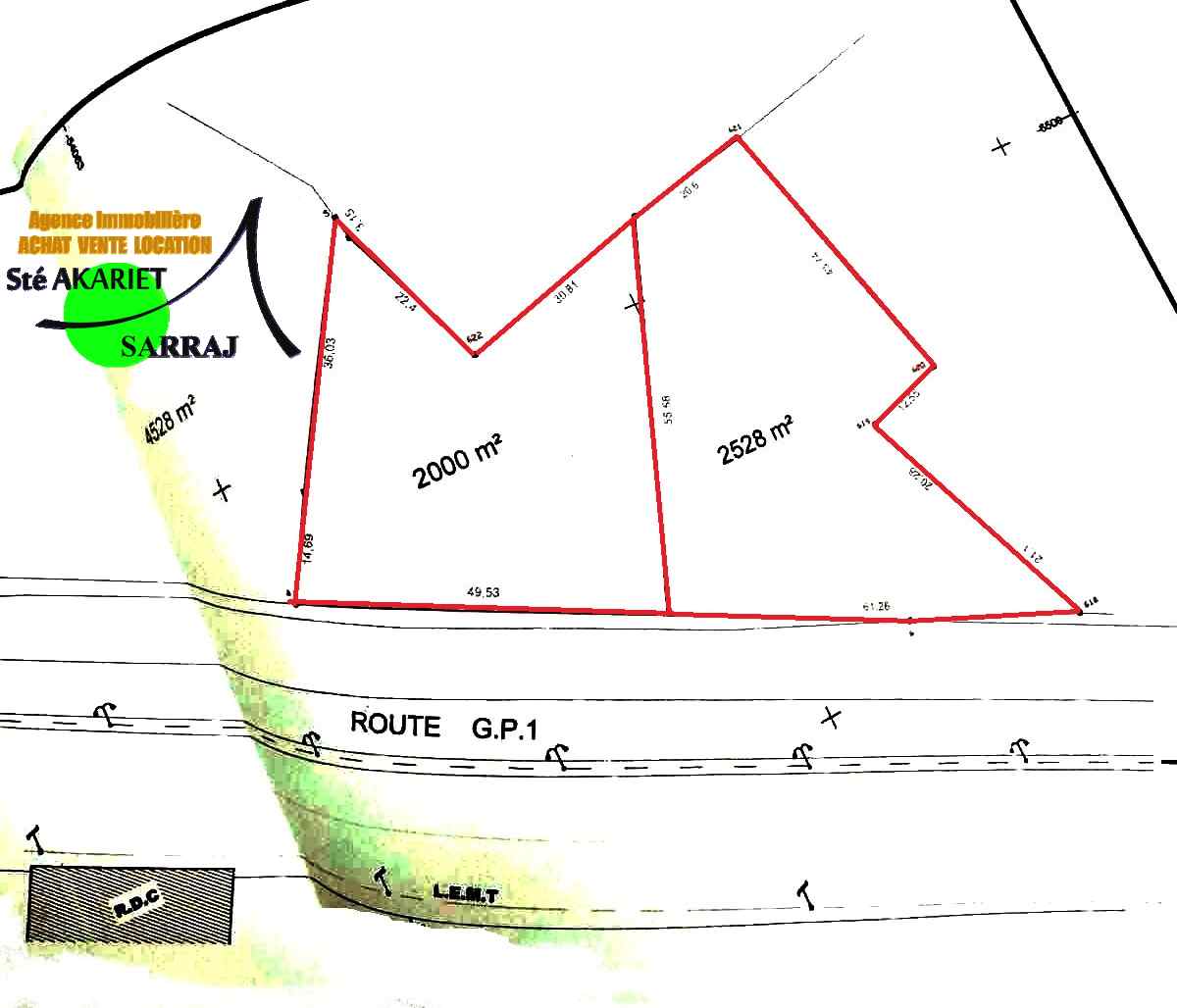Sidi Bou Ali Sidi Bou Ali Terrain Terrain agricole Deux terrains 2000m et 2528m prs mall of sousse