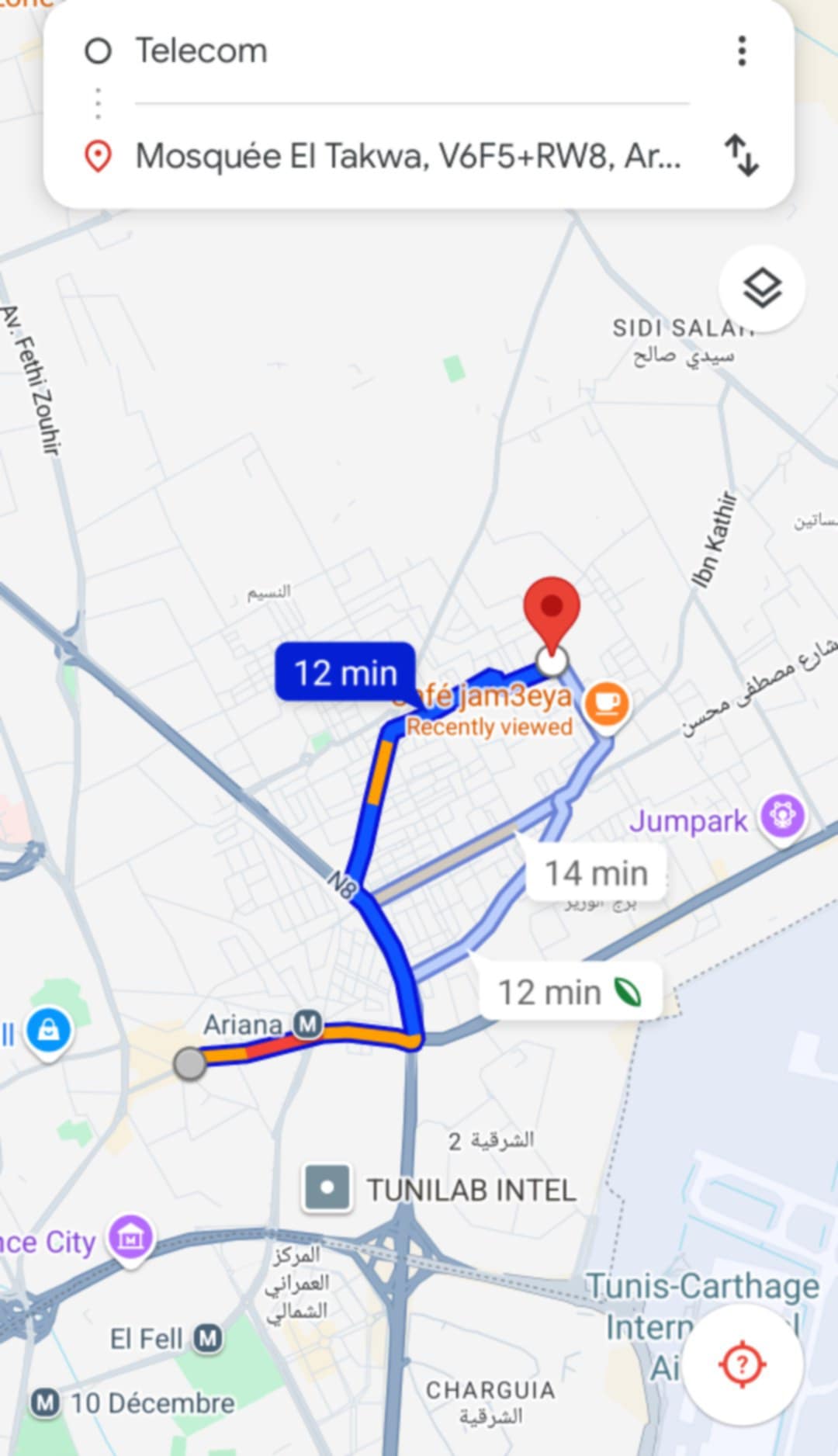 La Soukra Borj Louzir Location Appart. 2 pices S2 a borj louzir