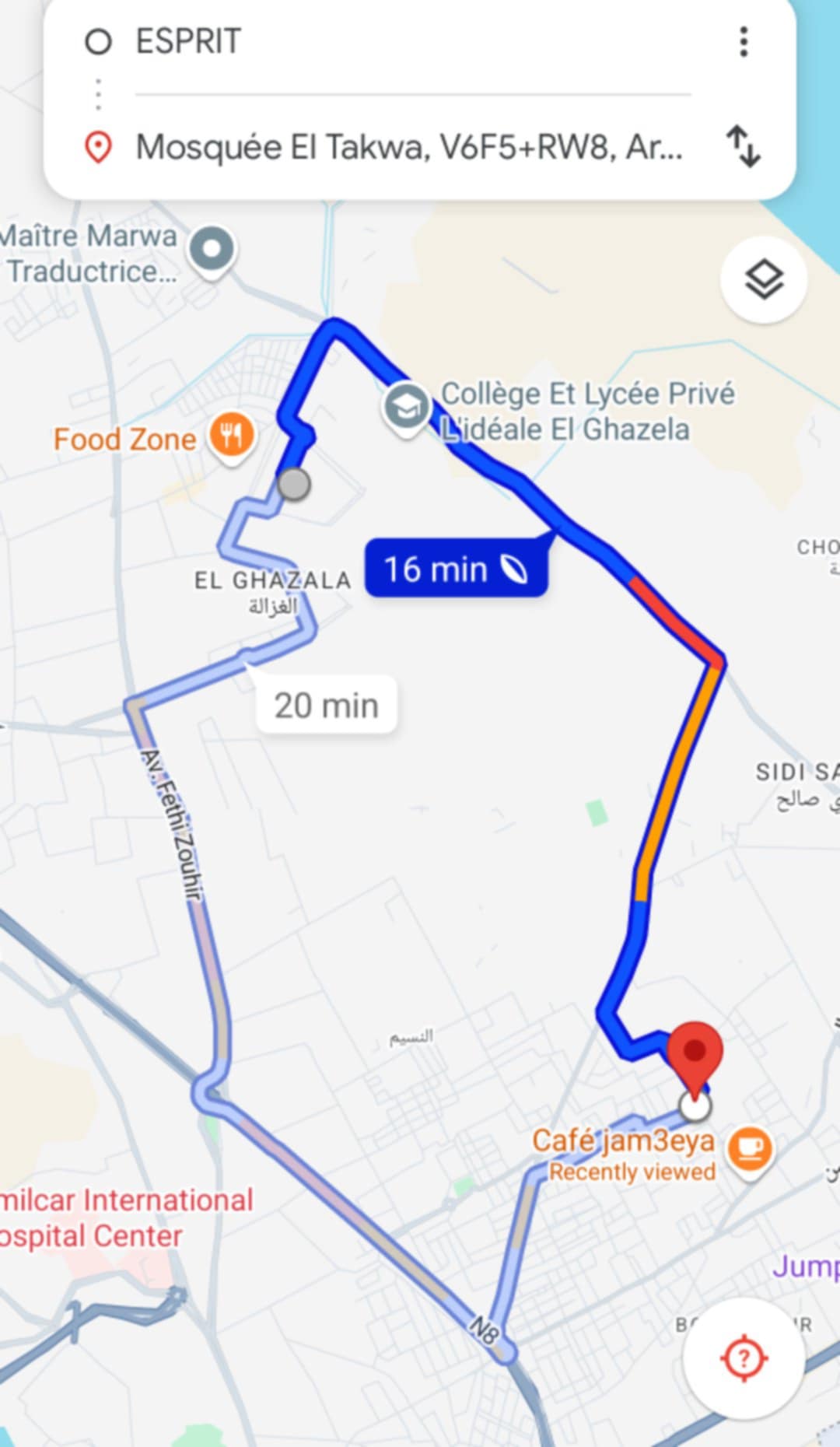 La Soukra Borj Louzir Location Appart. 2 pices S2 a borj louzir