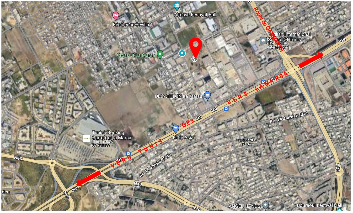 La Marsa Sidi Daoud Vente Surfaces Terrains zone d activits route de la marsa relais