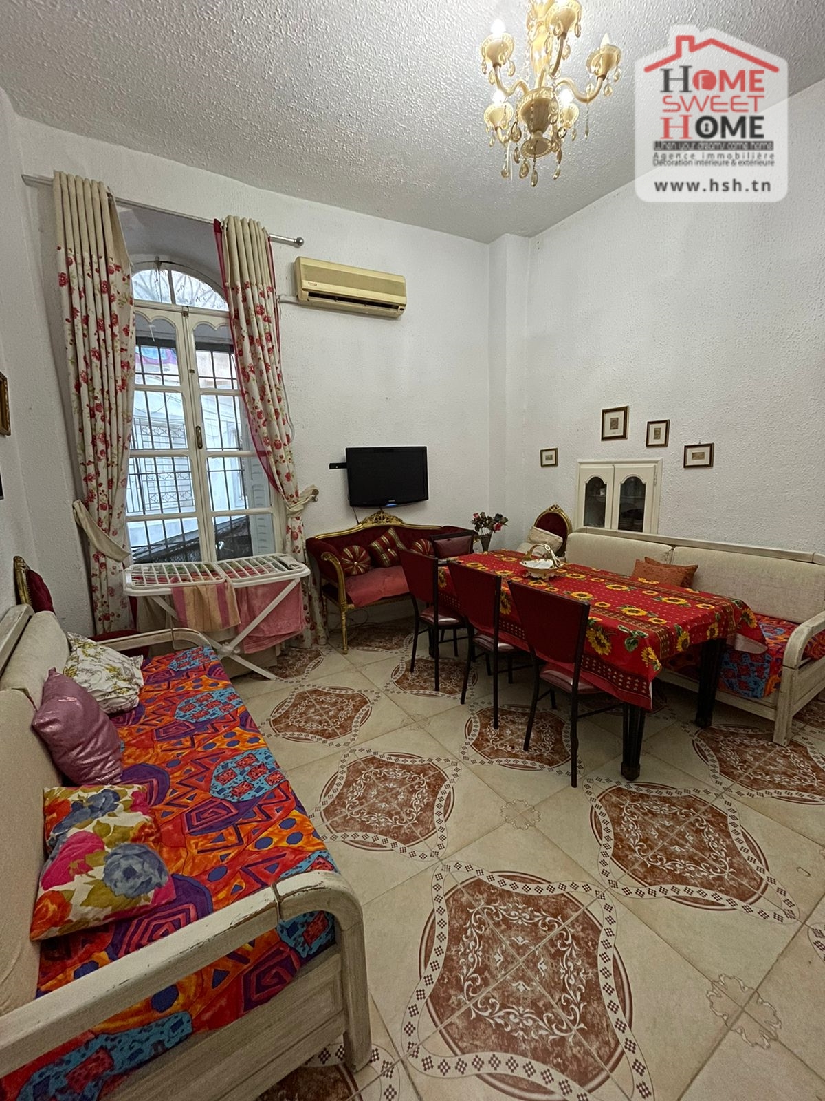 Bab Souika Bab El Akoues Location Appart. 2 pices Rdc s2 meubl noyer  bab souika