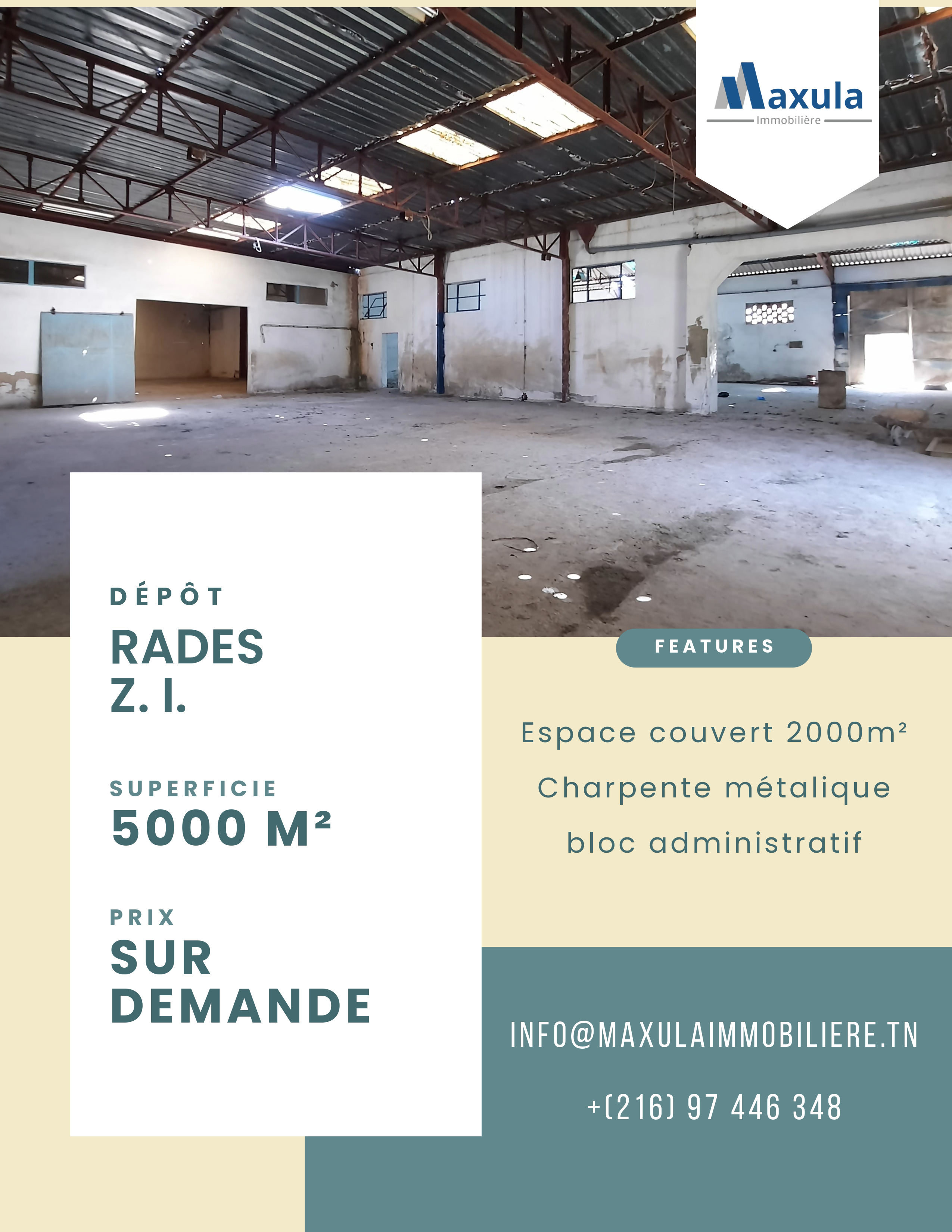 Rades Zone Industrielle 1 Vente Autre Depot situe en zone industrielle de rades