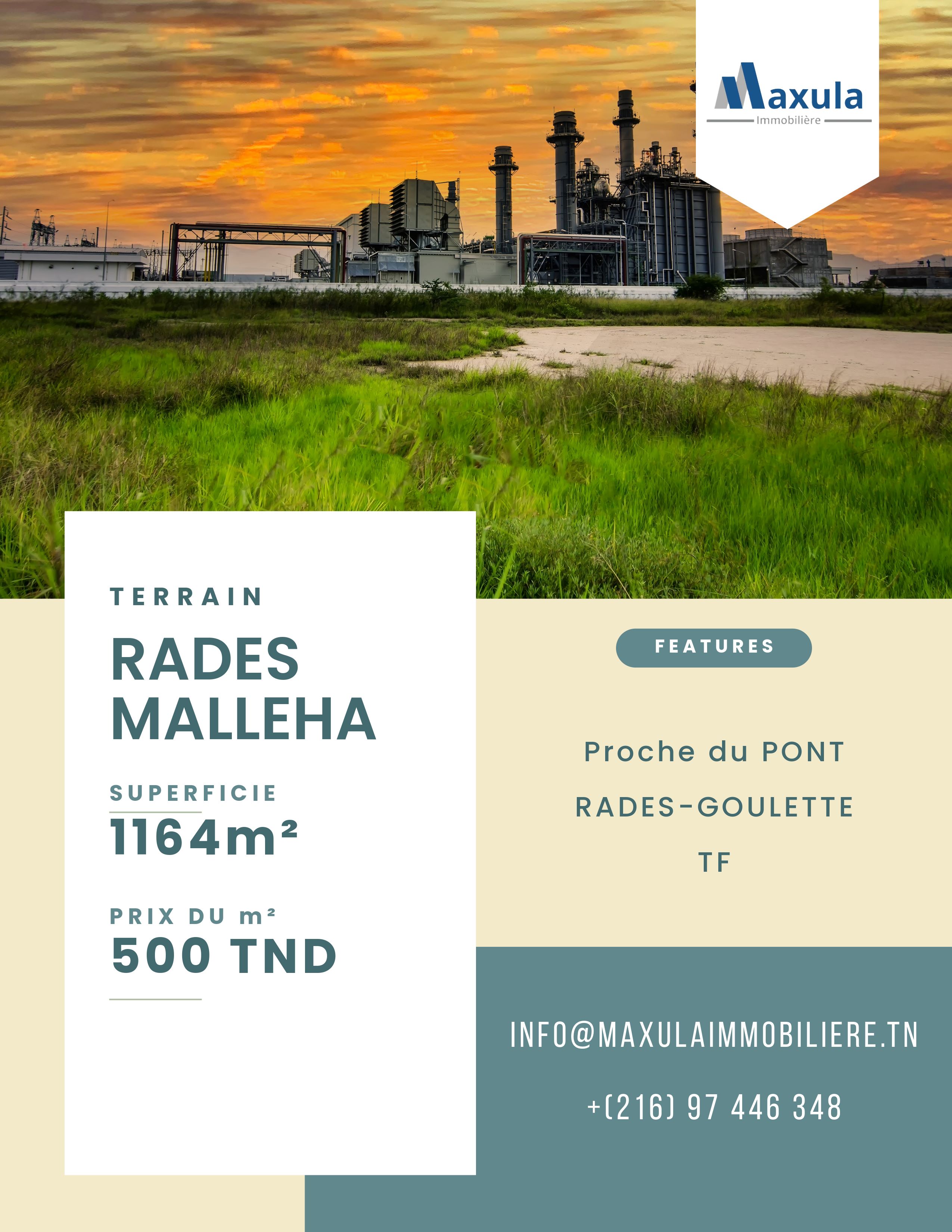 Rades Rades Saline Terrain Terrain nu Terrain de 1164m a rades saline