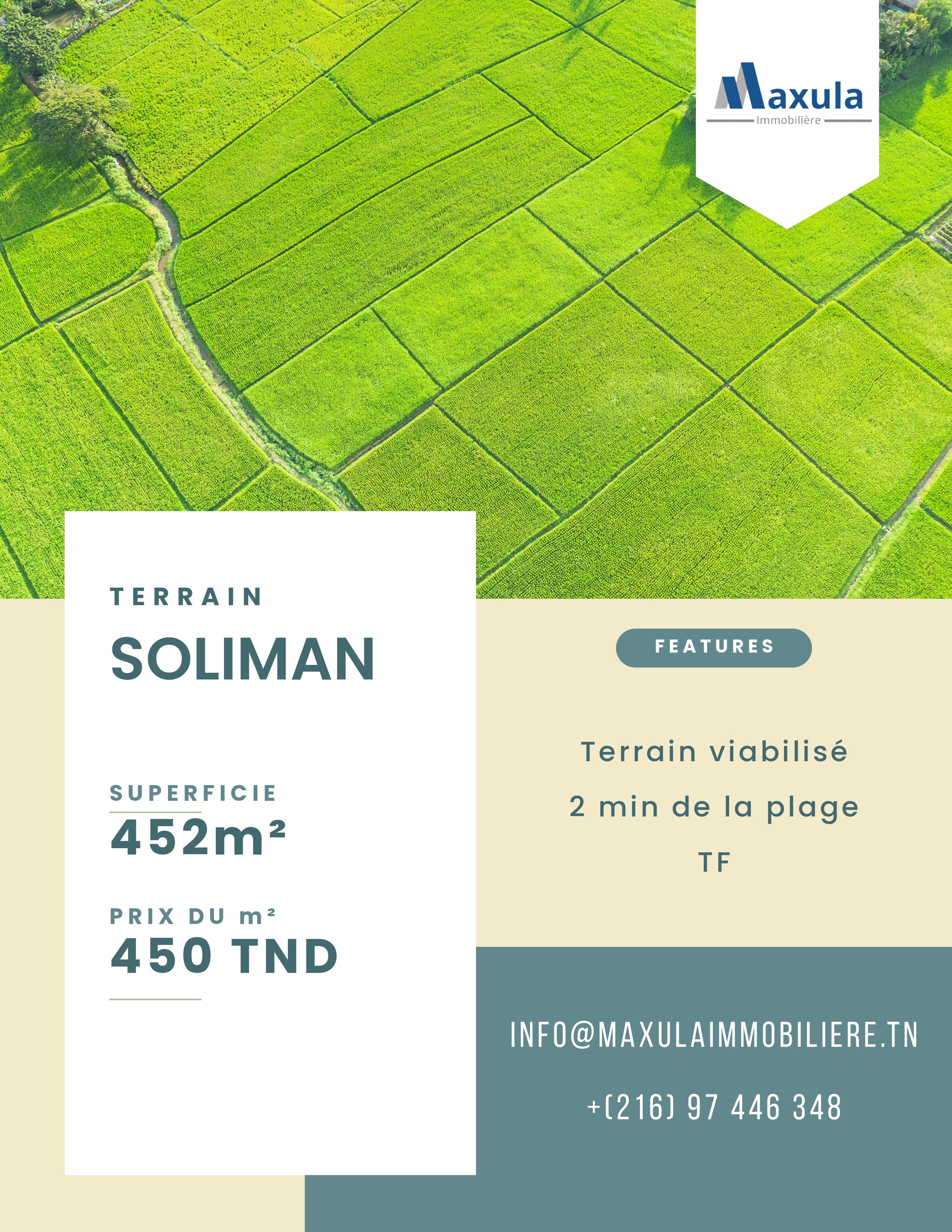 Soliman Soliman Terrain Terrain nu Terrain de 452m a 3 minutes de la plage a soliman