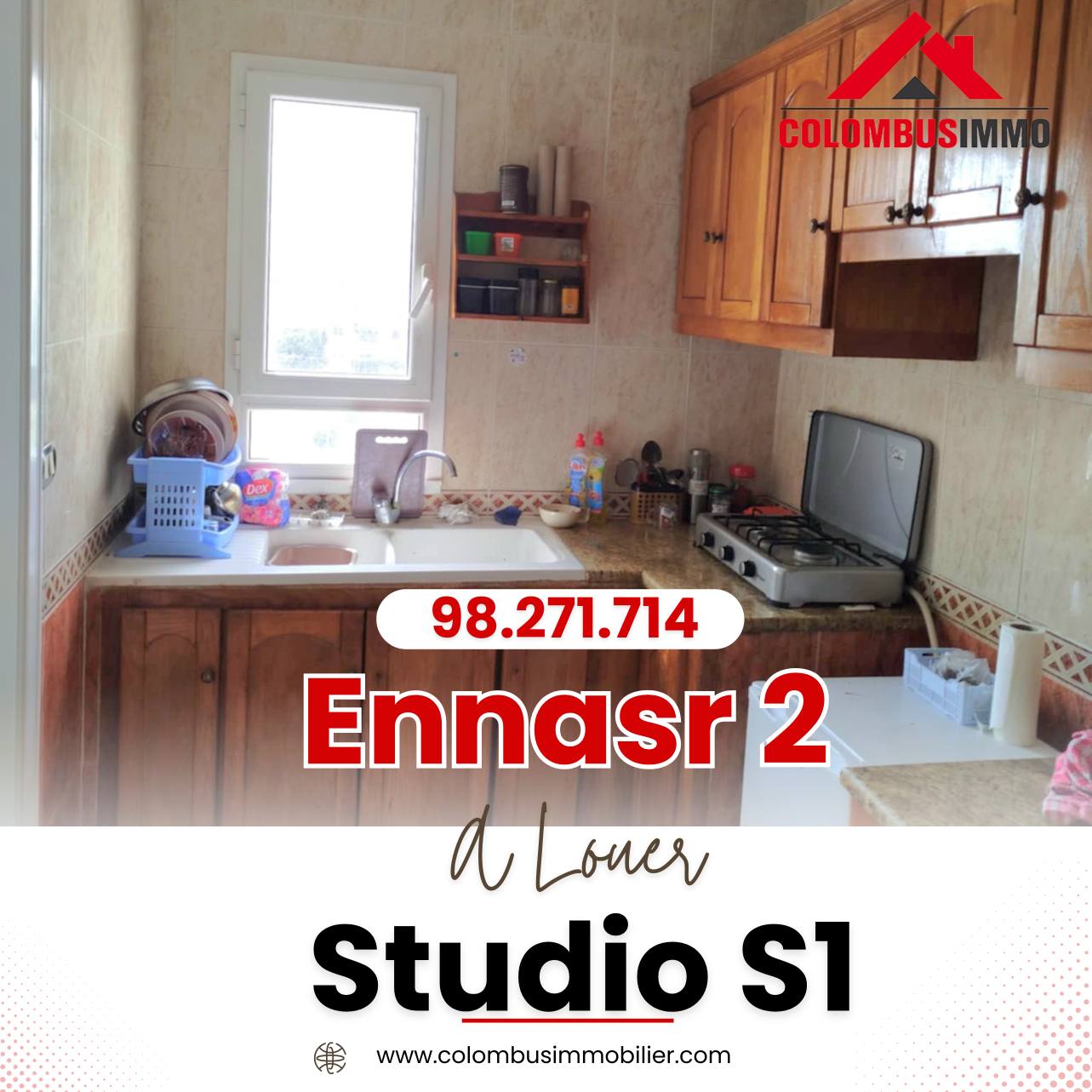 Mnihla Cite Ennasr Location Appart. 2 pices Grand studio