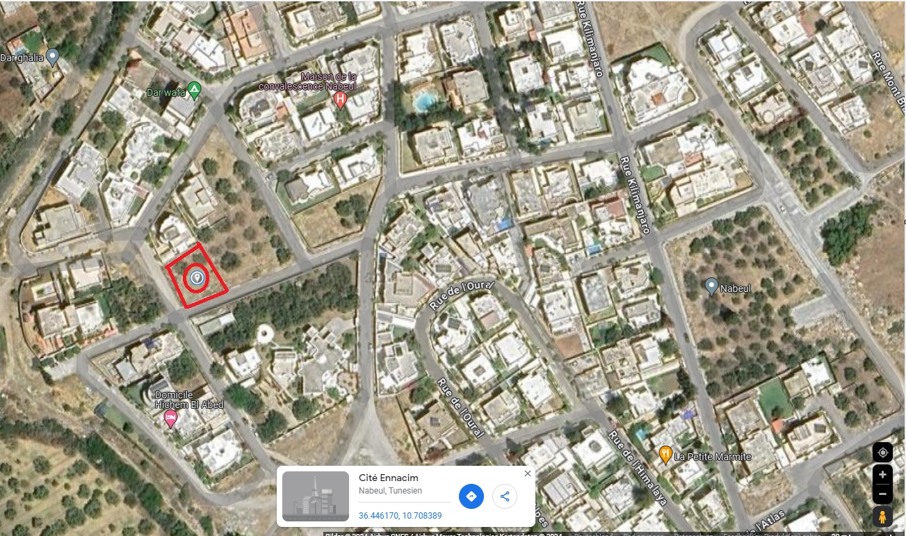 Nabeul Cite Ennacim Terrain Terrain nu Terrain viabilis de 470 m2  cit mora nabeul