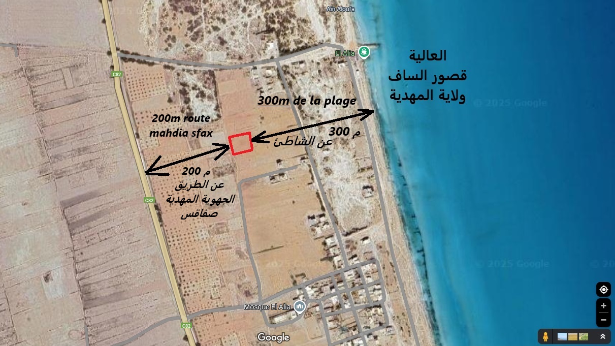 Ksour Essaf Salakta Terrain Terrain nu Terrain a 300m du bord de plage