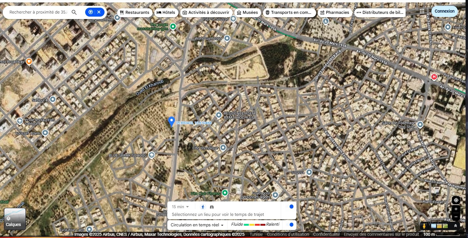 Sousse Ville Cite Jaouhara Terrain Terrain nu Terrain 514m prs de sahloul 4 vers cit olympique