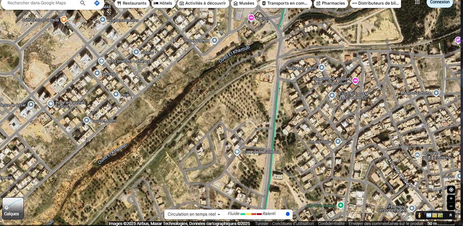 Sousse Ville Cite Jaouhara Terrain Terrain nu Lot d'habitation 335m zone villas  cit olympique