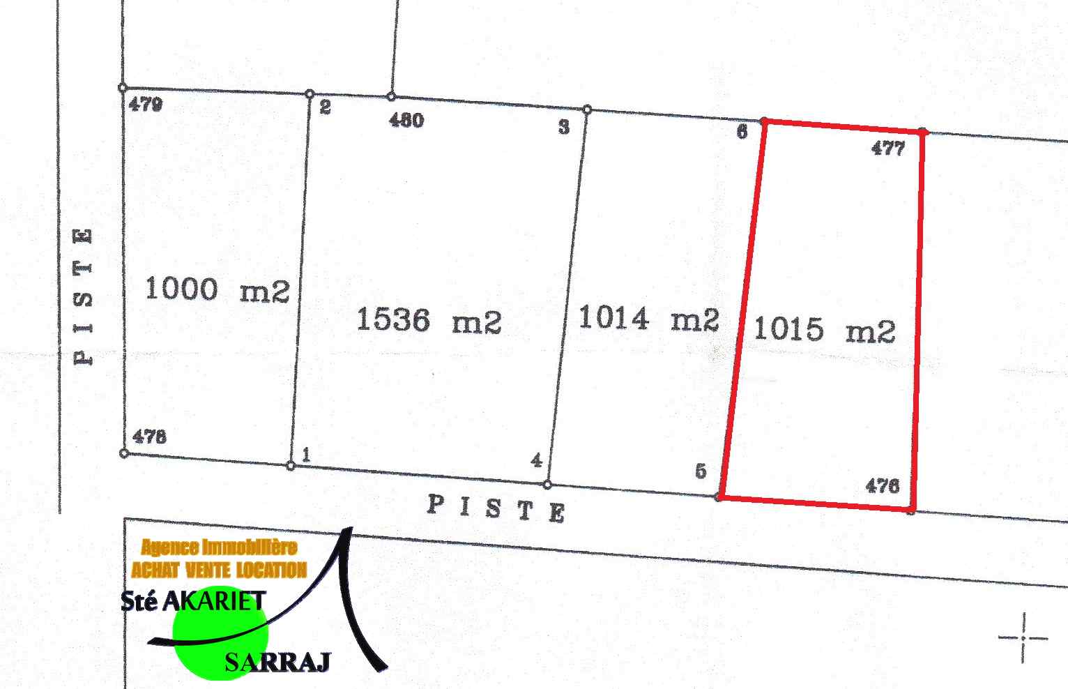 Akouda Chatt Meriem Terrain Terrain agricole Ne rater pas l'ocasion lot 1015m vue de mer fokaia