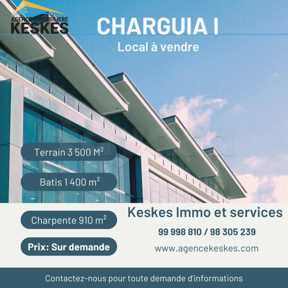 La Soukra Charguia 1 Vente Surfaces Local dans la zone industrielle charguia