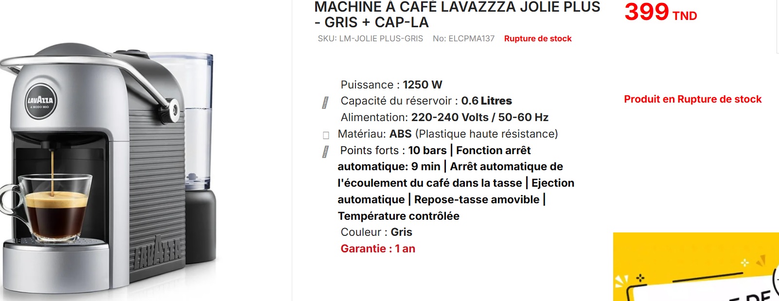 Oued Ellil Oued Ellil Cafetire & expresso Autre Cafetire lavazza
