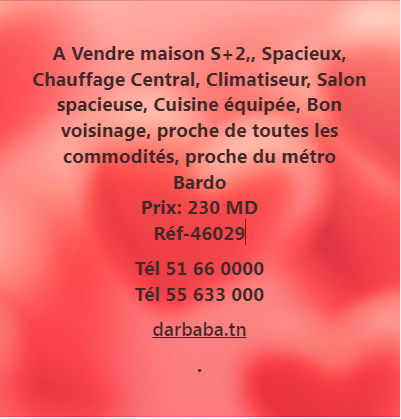 Le Bardo Le Bardo Vente Maisons Av  villa s2