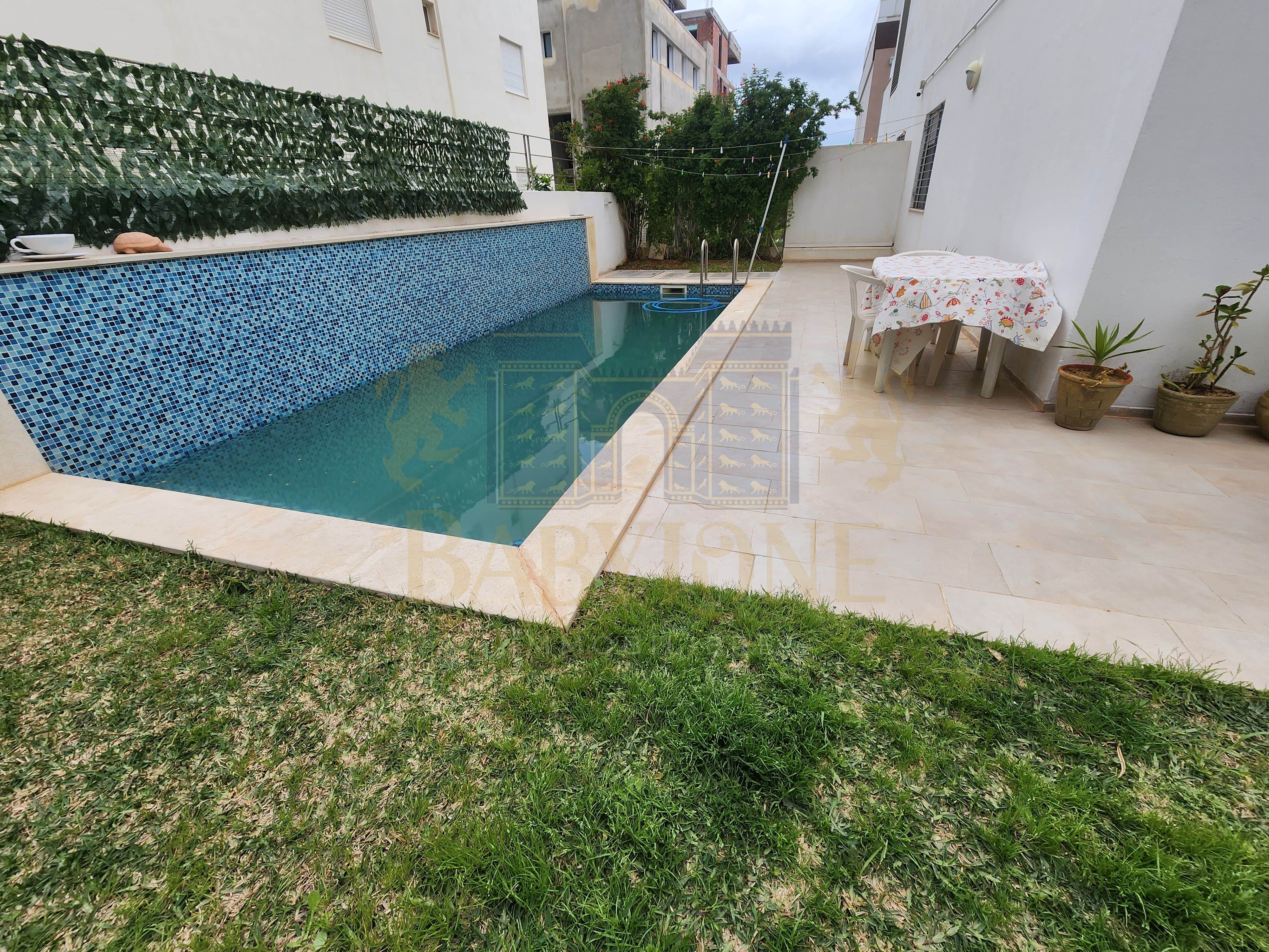 Ain Zaghouan Jardins de Carthage Location Appart. 3 pices S2 avec piscine aux jardins de carthage