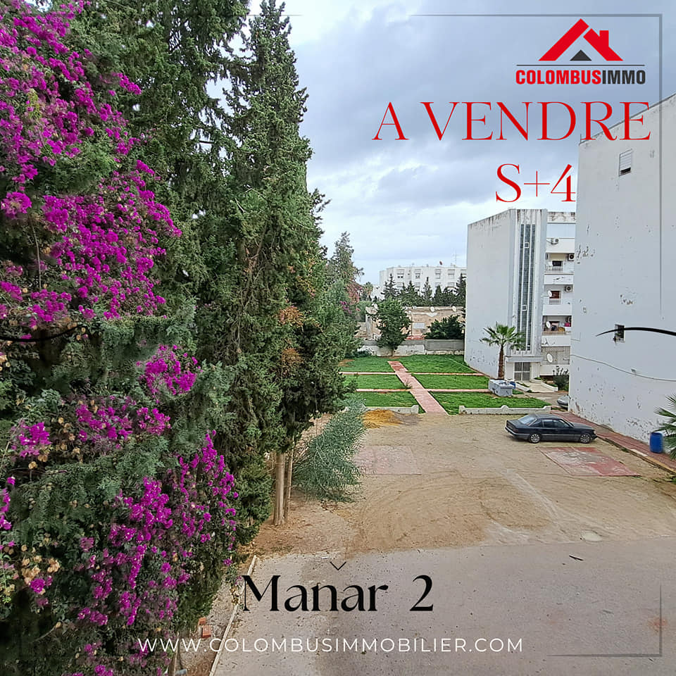 El Menzah El Manar 2 Vente Appart. 5 pices+ Grand appartement s4  manar2