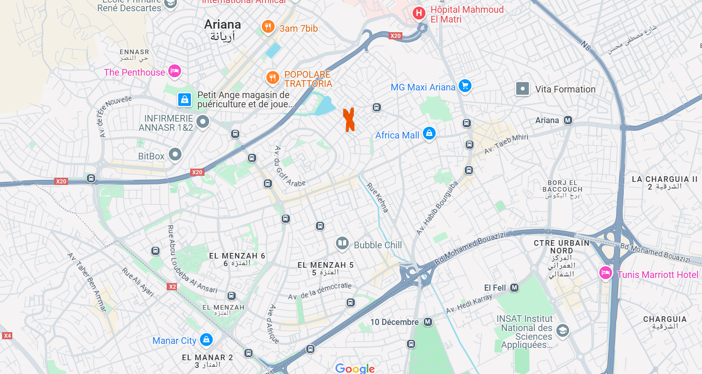 Ariana Ville Nouvelle Ariana Location Appart. 1 pice Salon plus chambre  cit milaha ariana