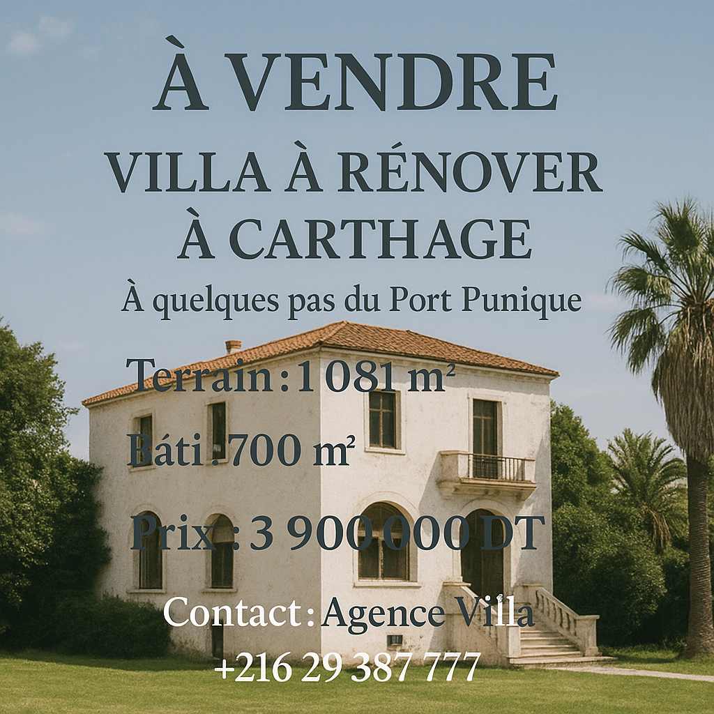 Carthage Carthage Vente Maisons Une villa  carthage