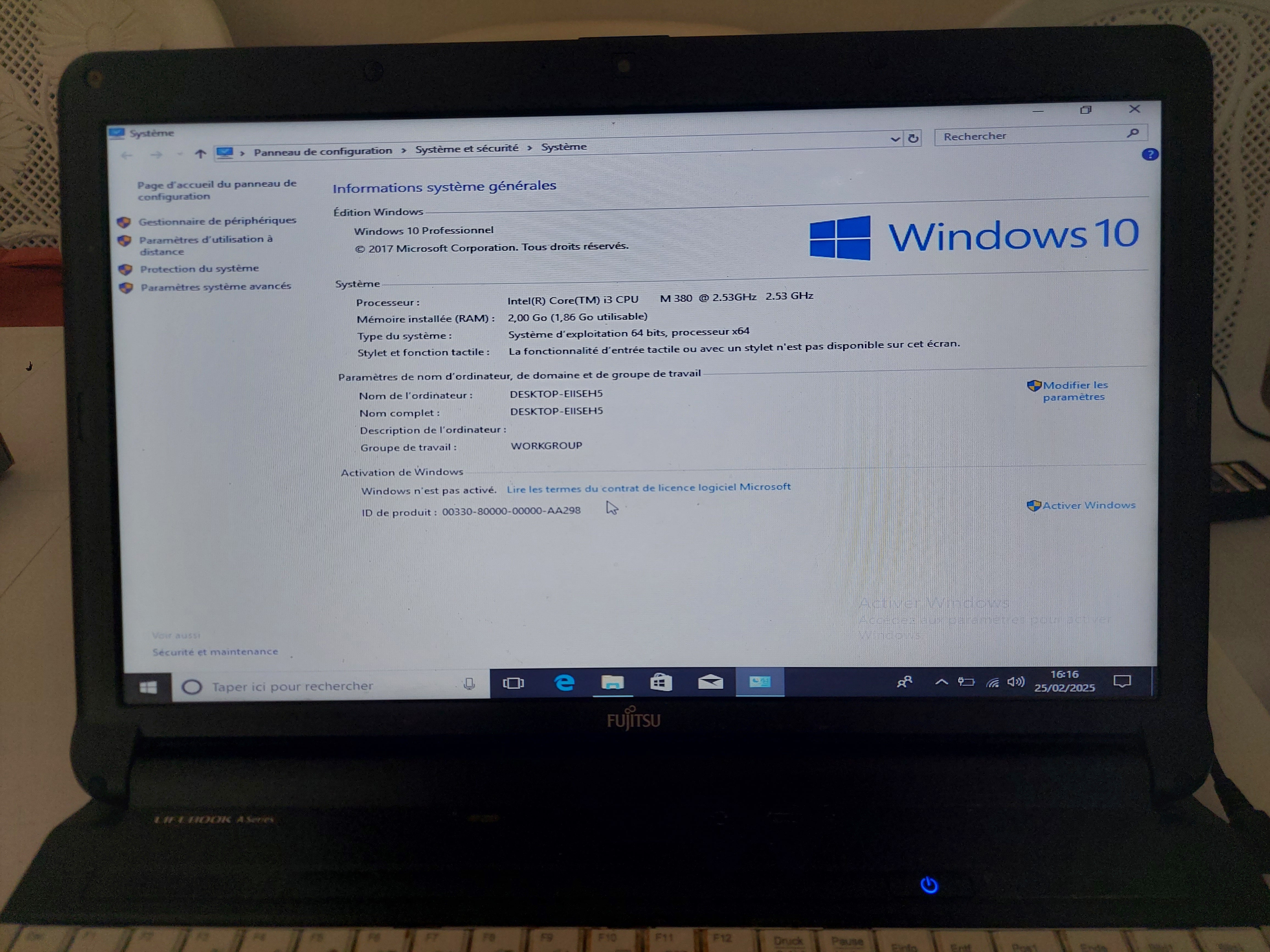 Monastir Zone Skanes Fujitsu Siemens  Autre Pc fujitsu lifebook a530 i3 2gb win10pro
