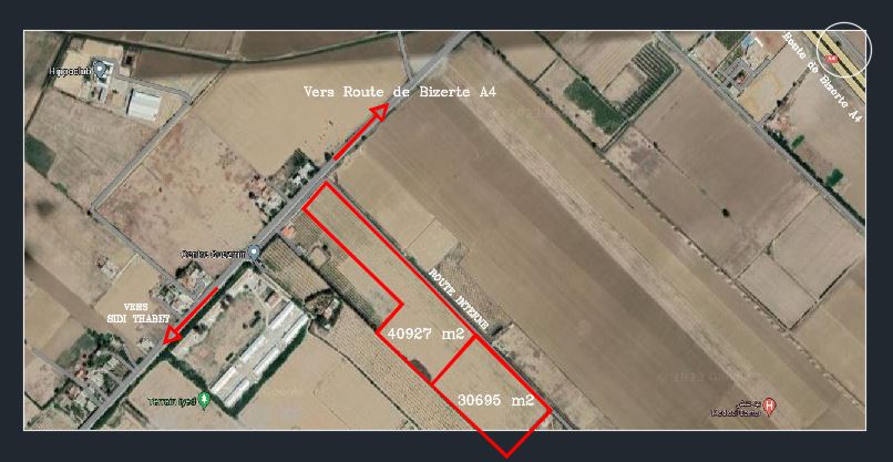 Sidi Thabet Chorfech Terrain Terrain agricole Terrains agricole  chorfech sidi thabet