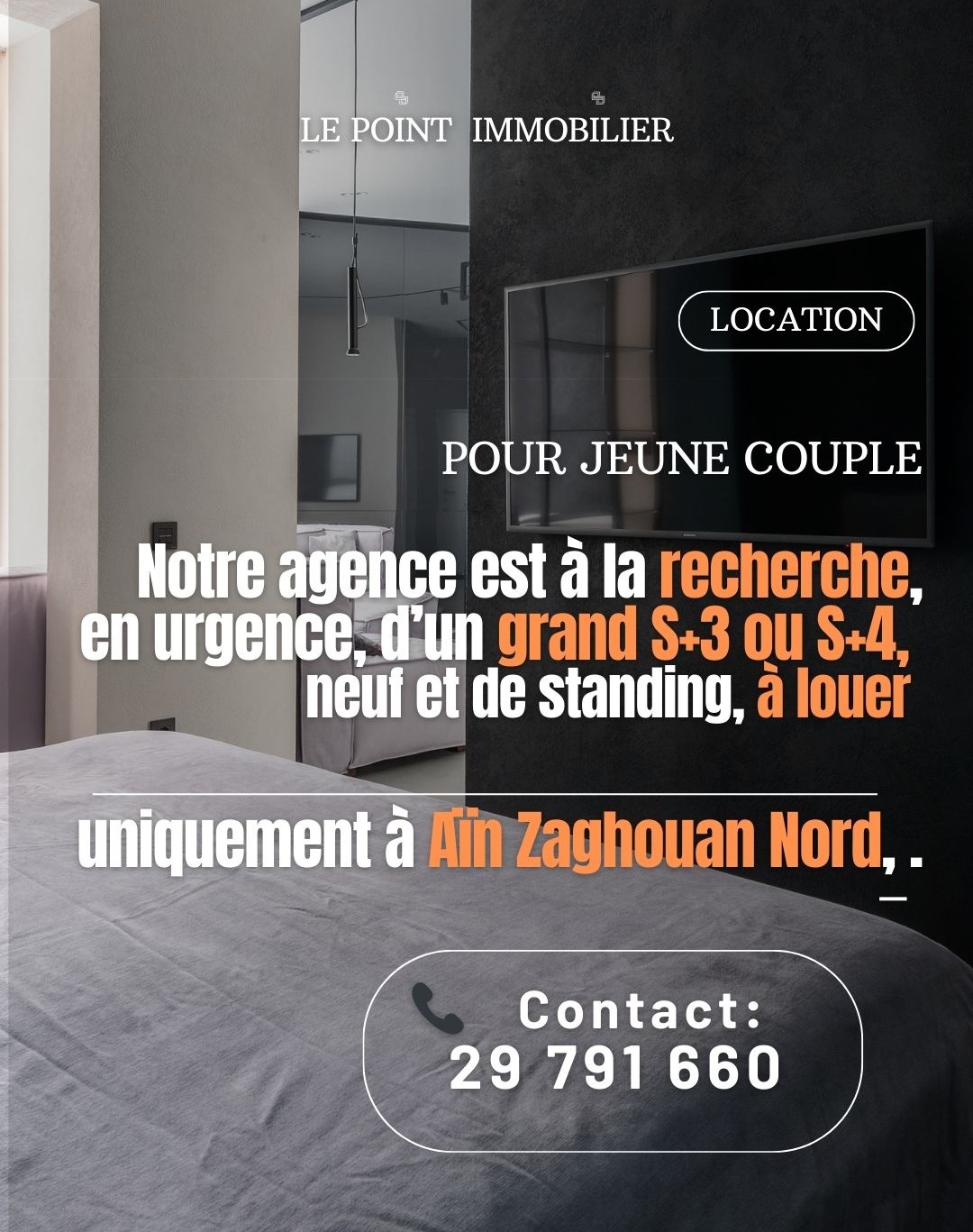 Ain Zaghouan Ain Zaghouan Location Appart. 4 pices 1 la recherche  grand s3 s4