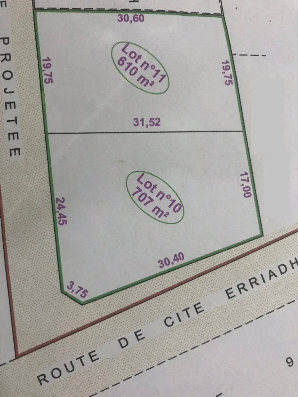 Raoued Borj Touil Terrain Terrain nu Vnt ter borj touil 707m2