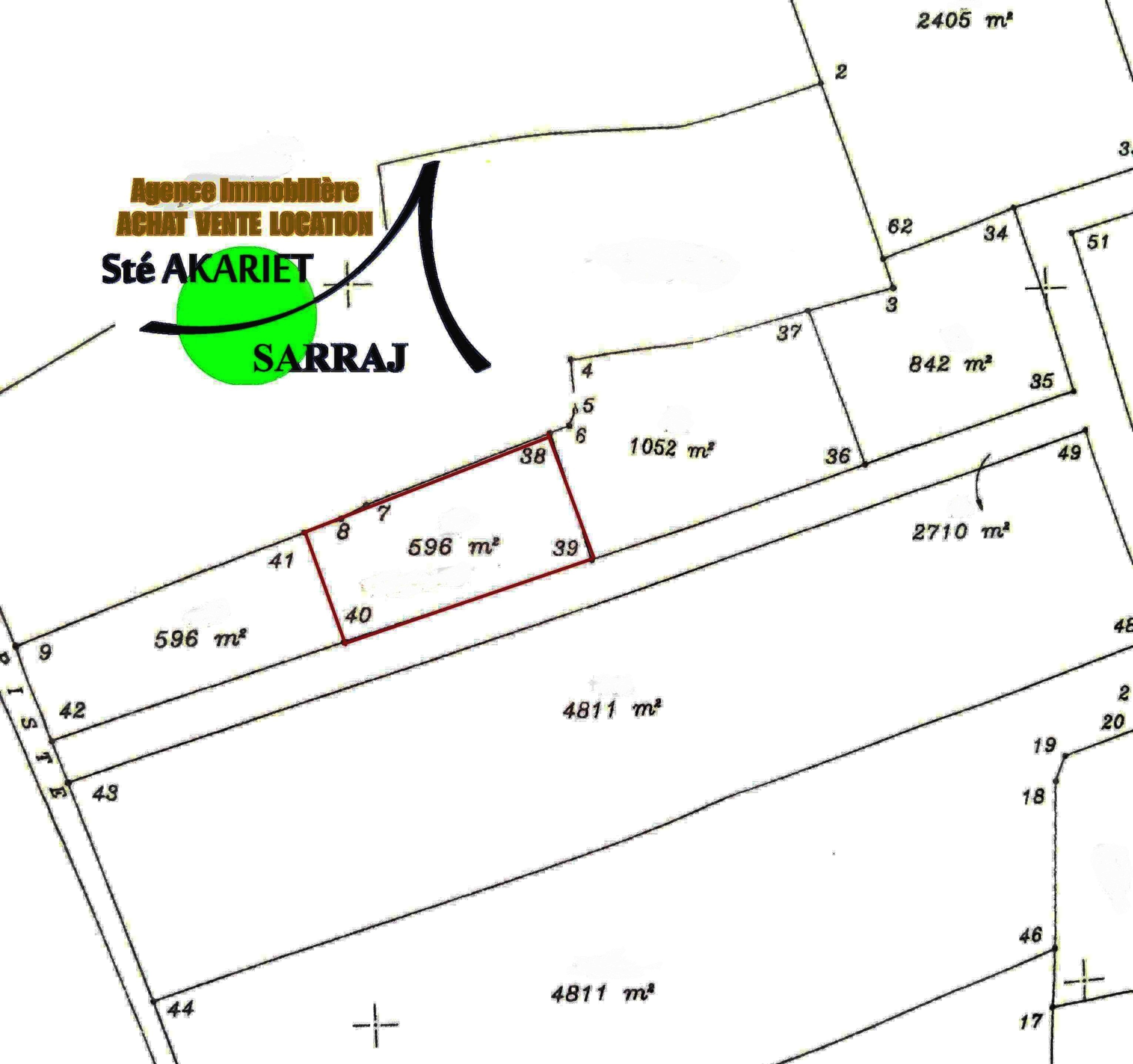Akouda Chatt Meriem Terrain Terrain agricole Offre terrain 596m vue de mer  chatt mariem