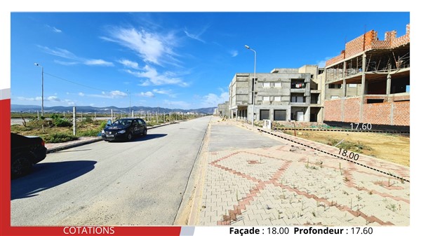 Hammam Chatt Borj Cedria Terrain Terrain nu Terrain de 317 m2 de coin  commercial  rsidentiel
