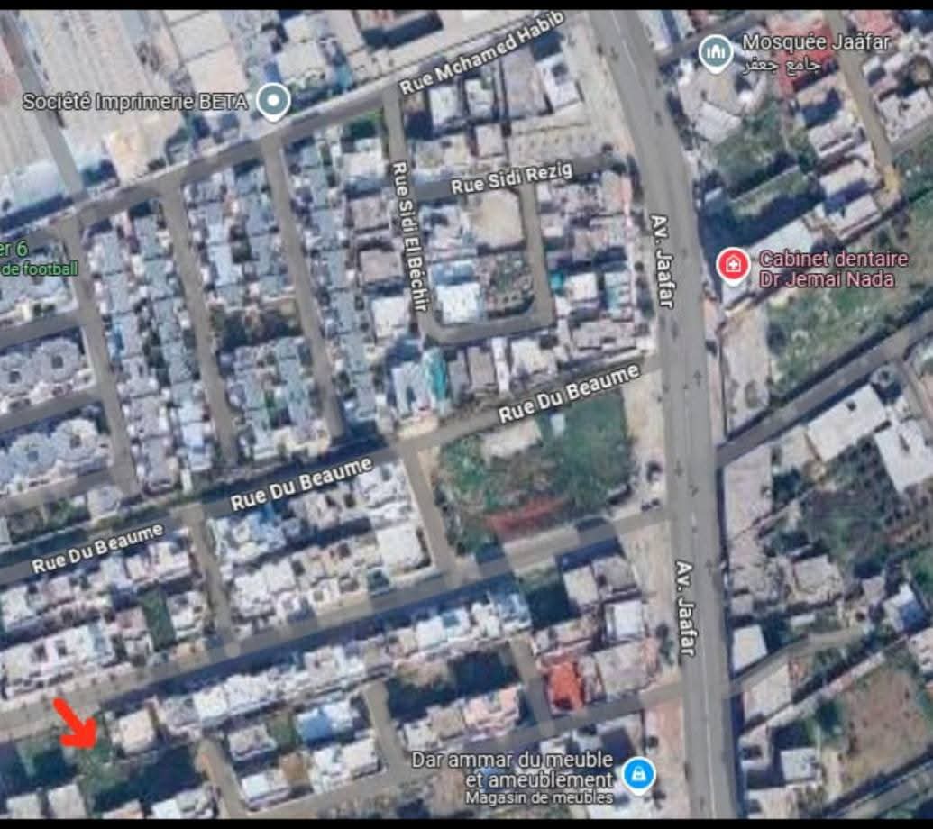 Raoued Cite Ennour Jaafar Terrain Terrain nu Terrain carr constructible  l'ariana
