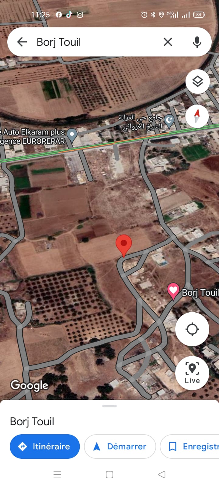 Raoued Borj Touil Terrain Terrain nu Terrain constructible de suite  borj touil