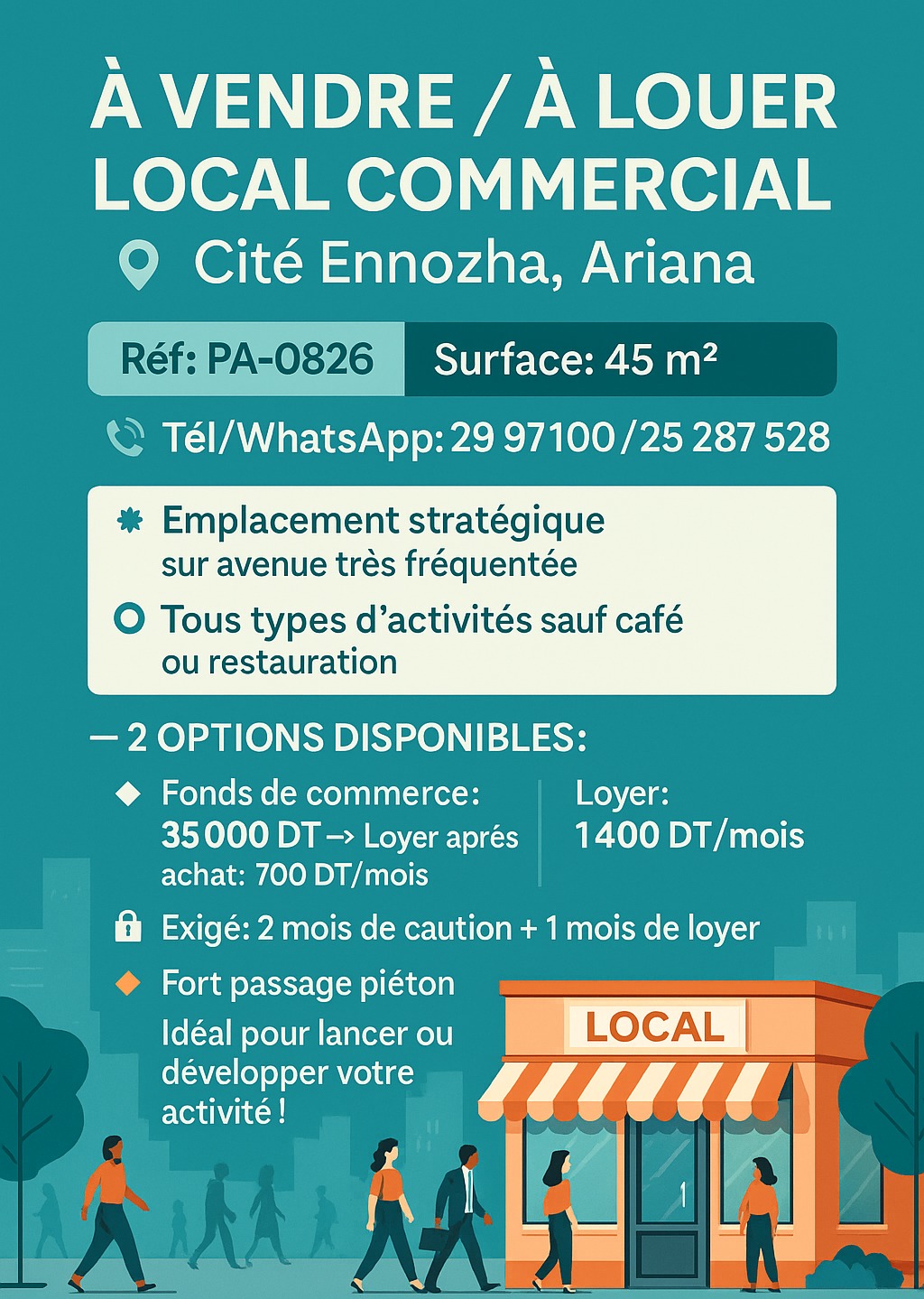 Ariana Ville Ariana Bureaux & Commerces Fond de Commerce Fonds de commerce  local commercial a ariana