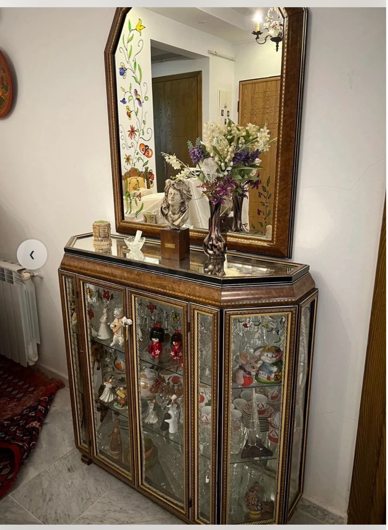 Ain Zaghouan Jardins de Carthage Objets de dcoration Dcoration intrieure Argentiere console avec grand miroir avec vitrine