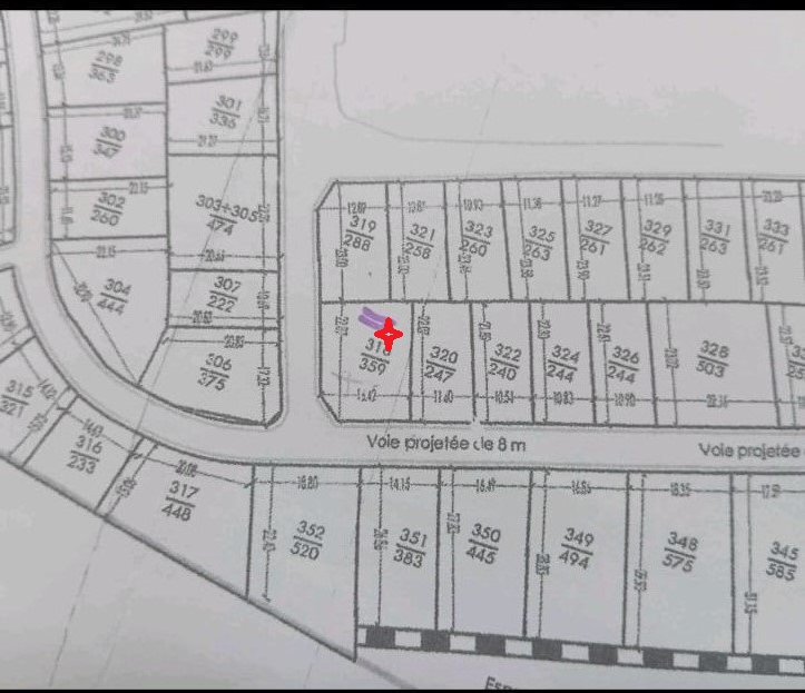 Ariana Ville Riadh Landlous Terrain Terrain nu Riadh andalous vnt ter 359m2